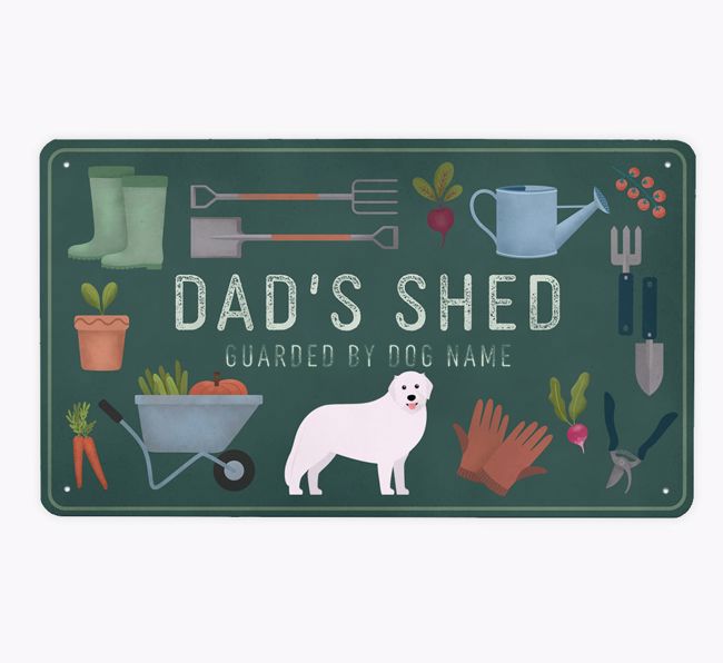 Dad's Shed: Personalized {breedFullName} Metal Garden Sign